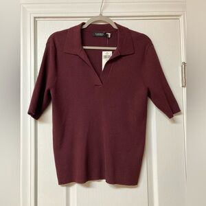 Lauren Ralph Lauren Bordeaux Stretchy Sweater